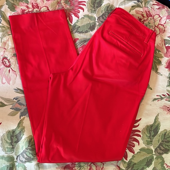 RALPH LAUREN Size 8 Stretchy Cotton Blend Vivid Red Pants Cozy Valentine $119NEW - Picture 2 of 16